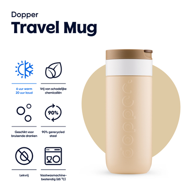 Dopper Dopper Travel Mug Earthy Brown Dopper Dopper Travel Mug Earthy Brown afbeelding