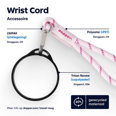 Dopper Wrist Cord - Black Mug Ring - Cherry Pink Dopper Wrist Cord - Black Mug Ring - Cherry Pink afbeelding