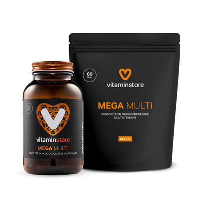 Vitaminstore Mega Multi pot + refill 60 st. Vitaminstore Mega Multi pot + refill 60 st. afbeelding