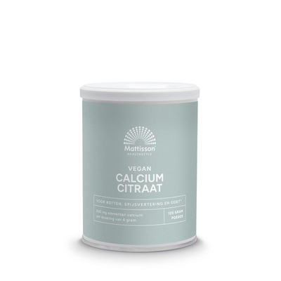 Mattisson Healthstyle Calcium Citraat Poeder - 21% Elementair Calcium Mattisson Healthstyle Calcium Citraat Poeder - 21% Elementair Calcium afbeelding