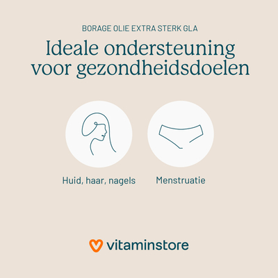 Vitaminstore Borage Olie Extra Sterk GLA (voorheen Zuiver GLA) Vitaminstore Borage Olie Extra Sterk GLA (voorheen Zuiver GLA) afbeelding