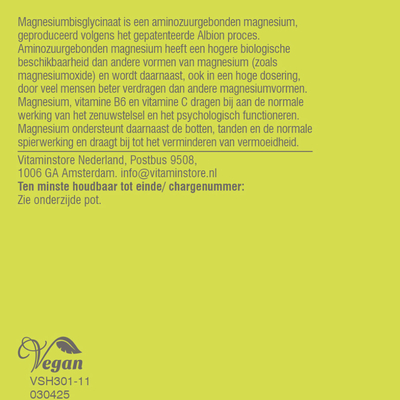 Vitaminstore Magnesium Bisglycinaat Vitaminstore Magnesium Bisglycinaat afbeelding