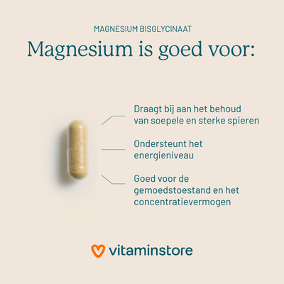 Vitaminstore Magnesium Bisglycinaat Vitaminstore Magnesium Bisglycinaat afbeelding