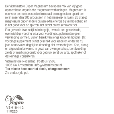 Vitaminstore Super Magnesium Vitaminstore Super Magnesium afbeelding