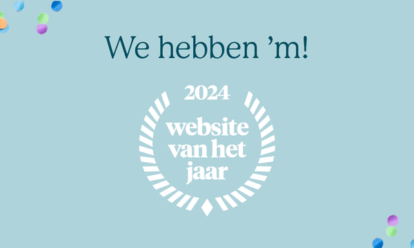 foto van website van het jaar logo en confetti