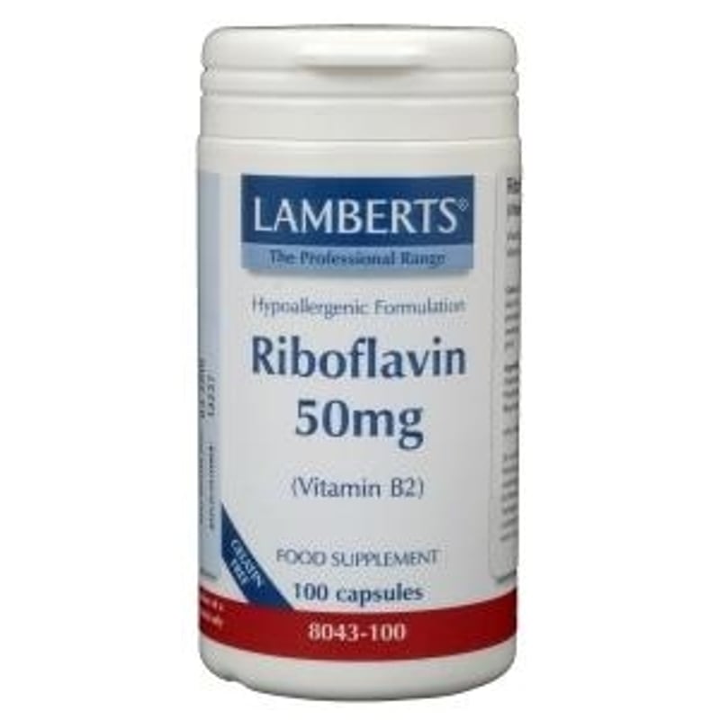 Lamberts Vitamine B2 50 mg riboflavine afbeelding