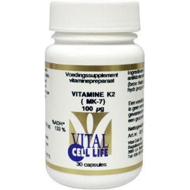 Vital Cell Life Vitamine K2 MK7 100 mcg afbeelding