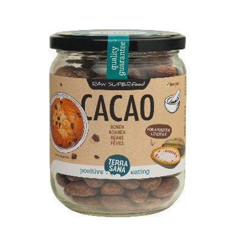 TerraSana RAW cacao bonen in glas afbeelding