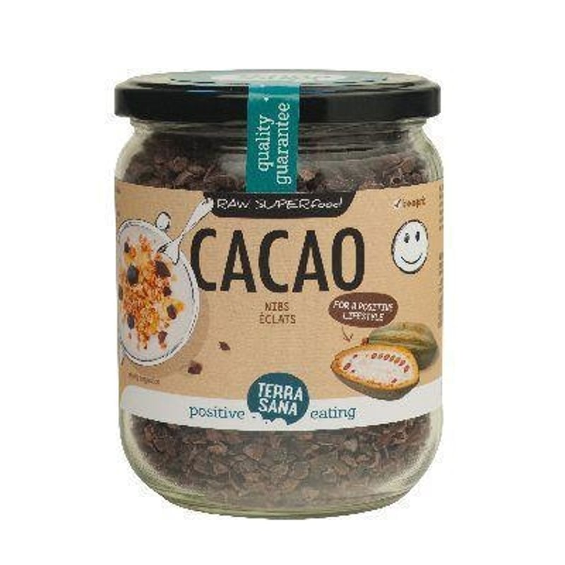 TerraSana RAW cacao nibs in glas afbeelding