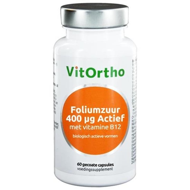 Vitortho Foliumzuur 400 mg actief met vitamine B12 afbeelding