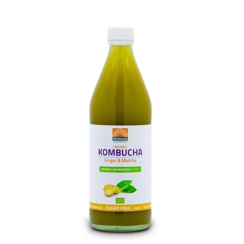 Mattisson Healthstyle Kombucha ginger & matcha double fermented bio afbeelding