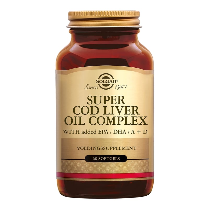 Solgar Vitamins Super Cod Liver Oil Complex (levertraan met visolie en vitamine D) afbeelding