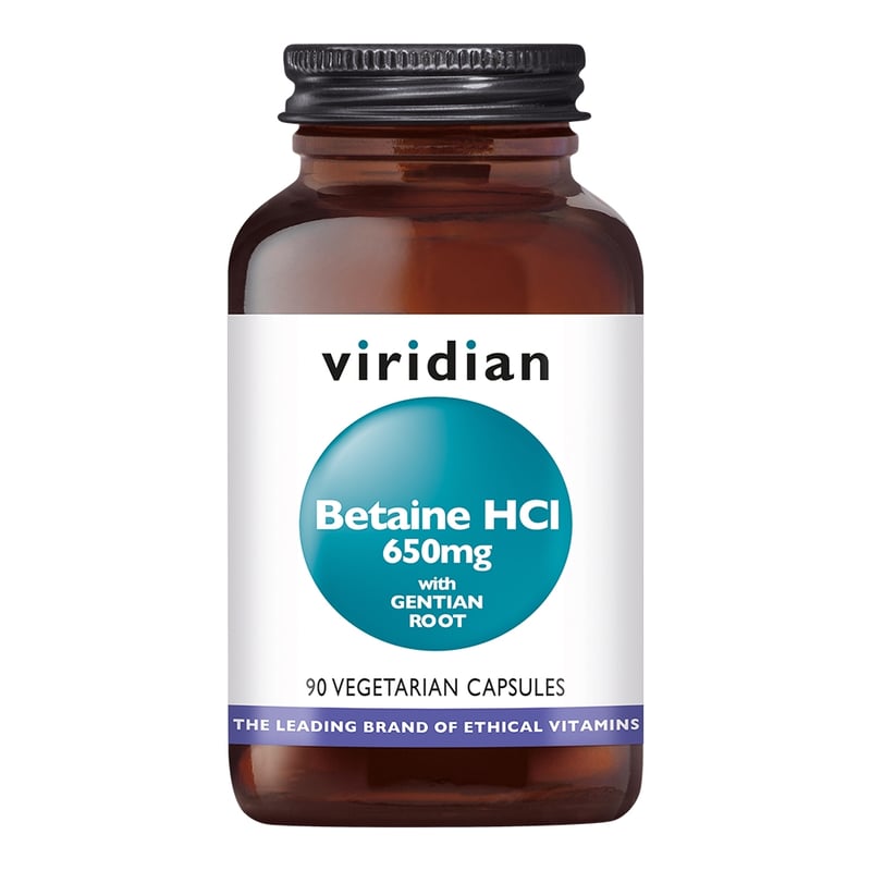 Viridian Betaine HCl 650 mg with Gentian Root afbeelding