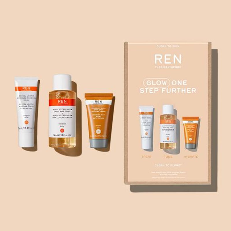 REN Clean Skincare Glow One Step Further Set REN Clean Skincare Glow One Step Further Set afbeelding