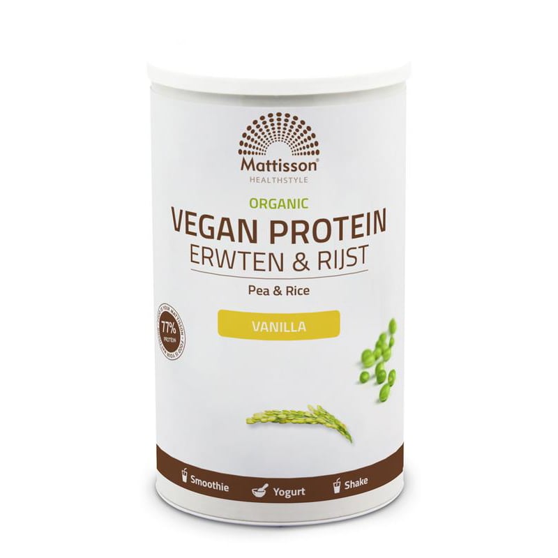 Mattisson Healthstyle Vegan Protein Erwten & Rijst Vanille bio afbeelding