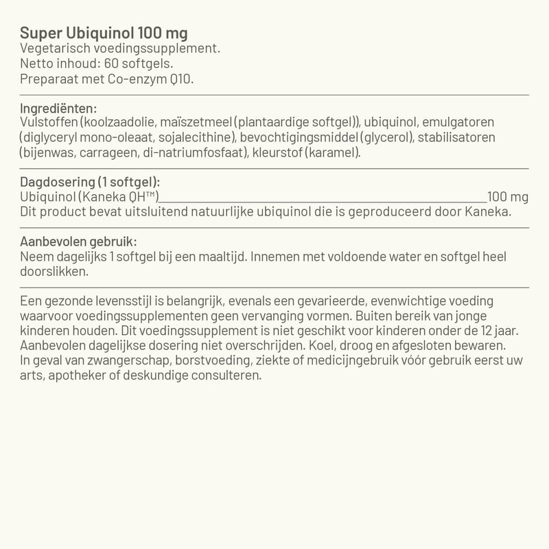 Vitaminstore Super Ubiquinol 100 mg (co-enzym Q10) afbeelding