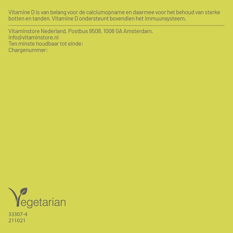Vitaminstore Vitamine D3 vloeibaar 10 mcg (400 IE vitamine d druppels) afbeelding
