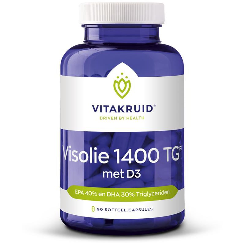 Vitakruid Visolie 1400 + D3 Triglyceriden EPA 40% DHA 30% afbeelding