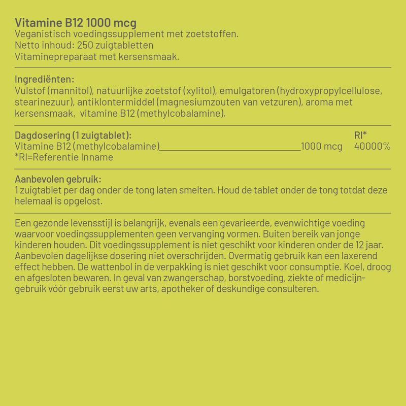 Vitaminstore Vitamine B12 (1000 mcg) afbeelding