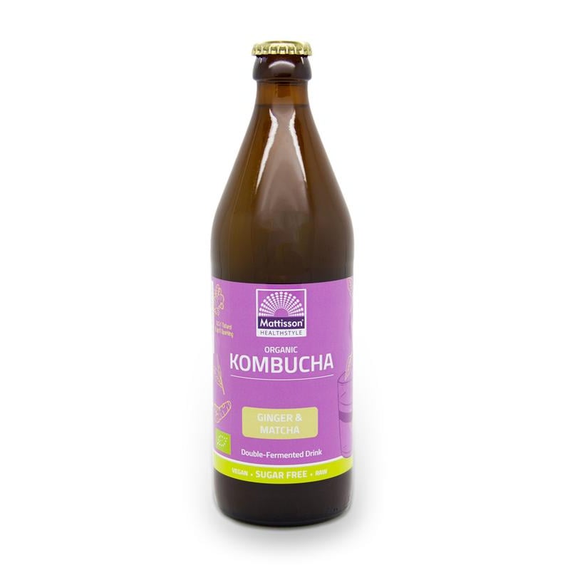 Mattisson Healthstyle Kombucha ginger & matcha double fermented bio afbeelding