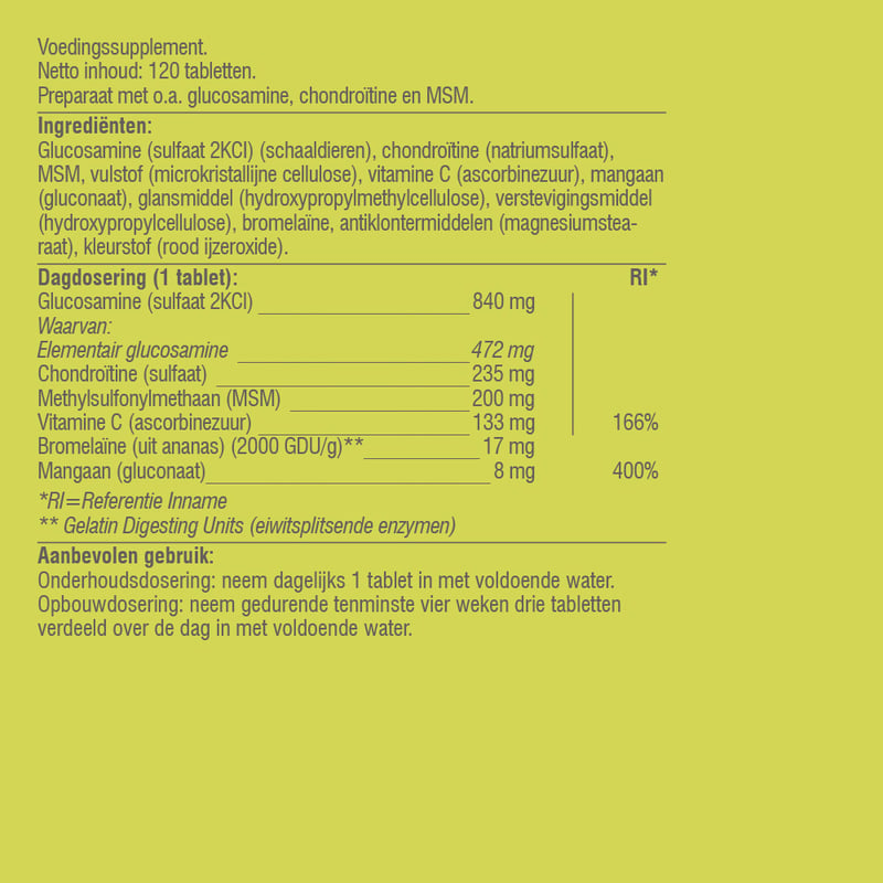 Vitaminstore GlucoChondro MSM (met glucosamine) afbeelding