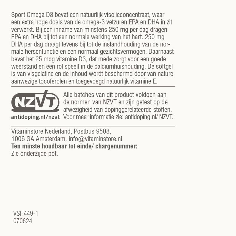 Vitaminstore Sport Omega D3 (NZVT-gekeurd) afbeelding