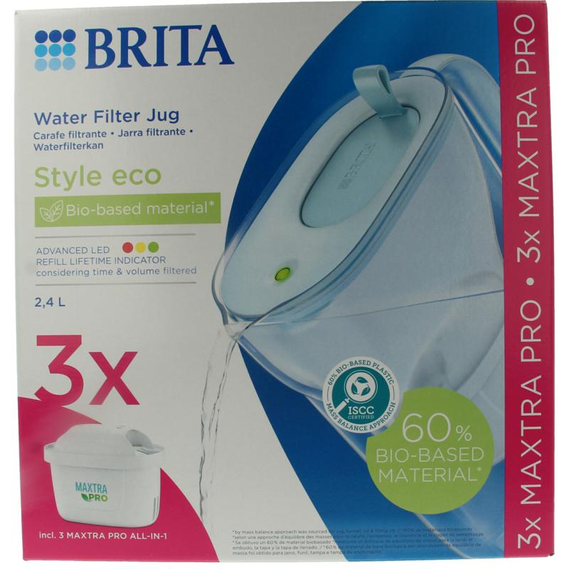 Brita Waterfilterbundel Cool Powder Blue + 3 filters afbeelding