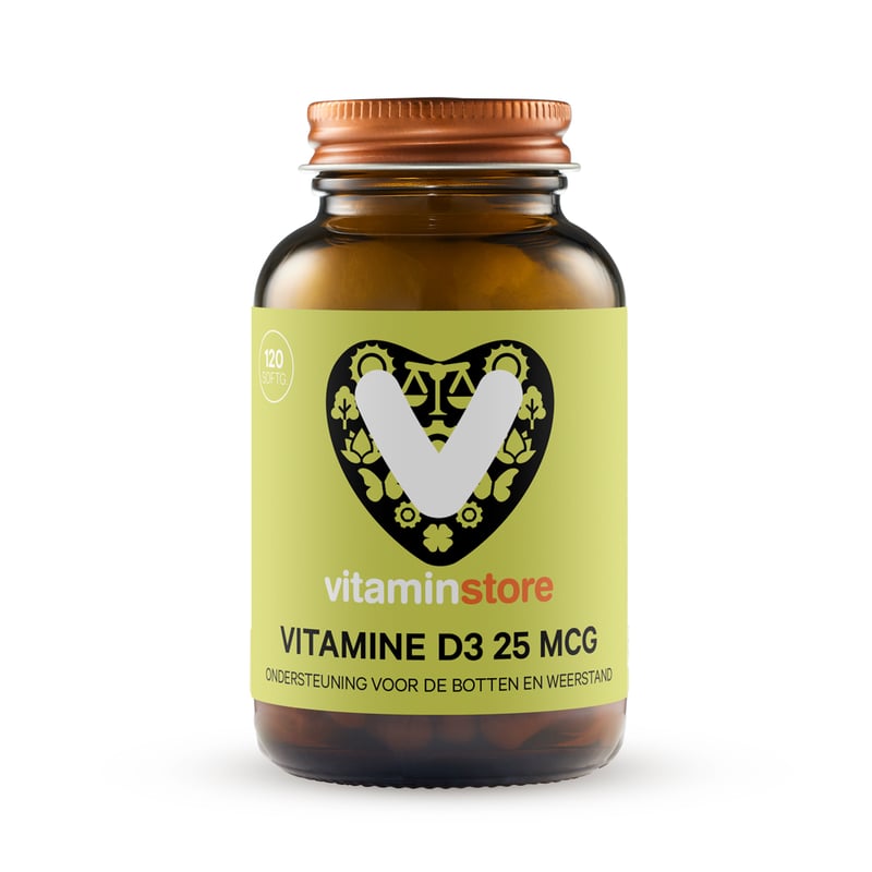 Vitaminstore Vitamine D3 25 mcg Vitaminstore Vitamine D3 25 mcg afbeelding