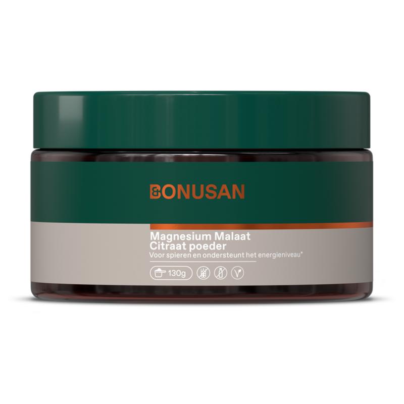 Bonusan Magnesium Malaat Citraat Poeder Bonusan Magnesium Malaat Citraat Poeder afbeelding