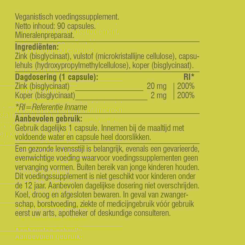 Vitaminstore Zink Bisglycinaat afbeelding
