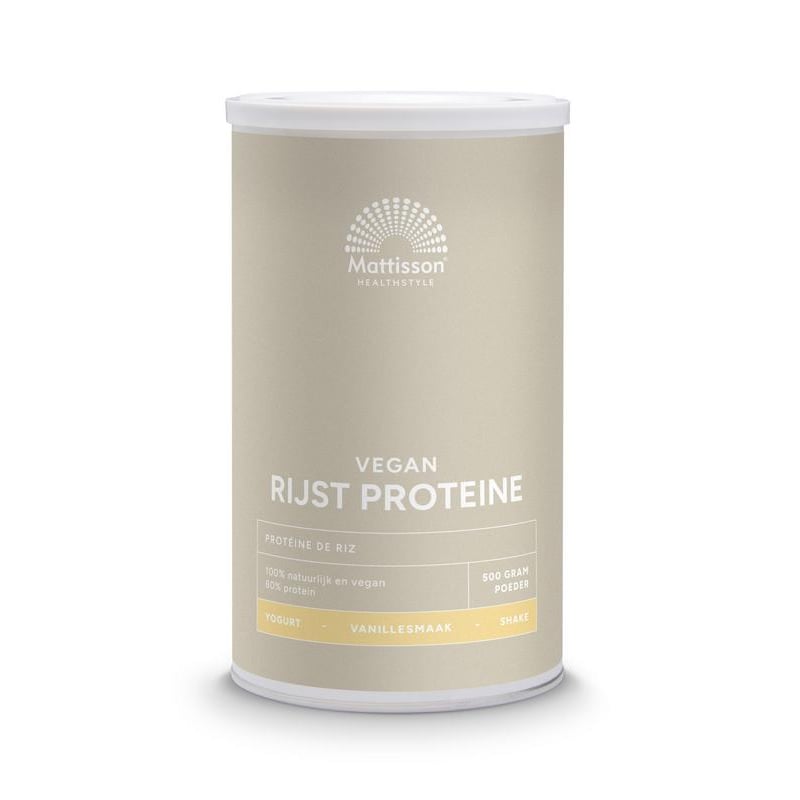 Mattisson Healthstyle Vegan Rijst Proteïne Vanillesmaak Mattisson Healthstyle Vegan Rijst Proteïne Vanillesmaak afbeelding