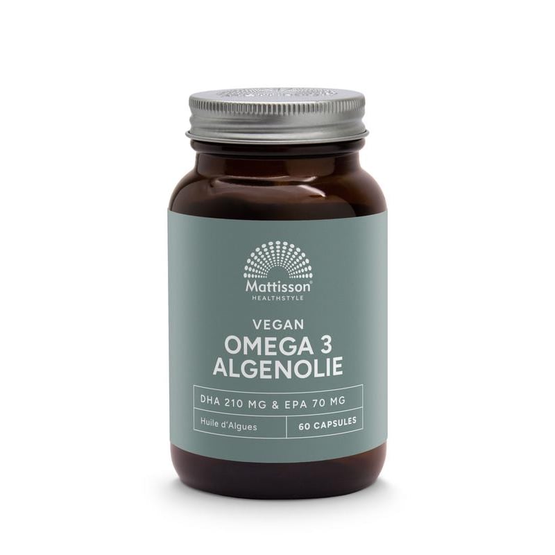 Mattisson Healthstyle Vegan Omega-3 Algenolie DHA 210 mg EPA 70 mg Mattisson Healthstyle Vegan Omega-3 Algenolie DHA 210 mg EPA 70 mg afbeelding