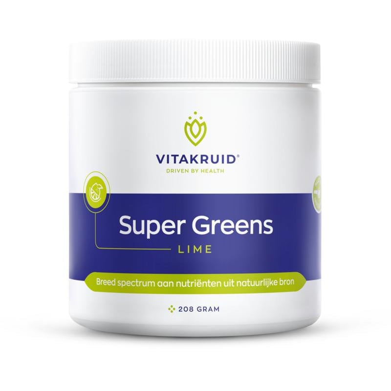 Vitakruid Super Greens Lime oa Probiotica en Enzymen Vitakruid Super Greens Lime oa Probiotica en Enzymen afbeelding