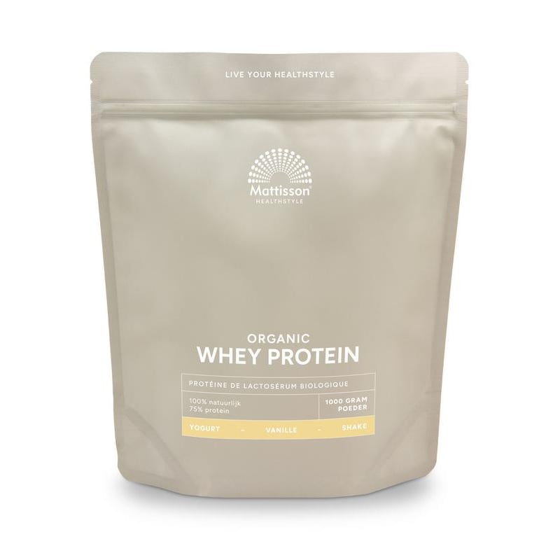 Mattisson Healthstyle Wei Proteine poeder 75% vanille bio Mattisson Healthstyle Wei Proteine poeder 75% vanille bio afbeelding
