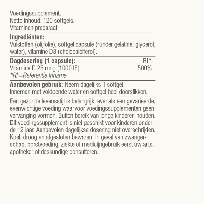 Vitaminstore Super D3 25 mcg vitamine D Vitaminstore Super D3 25 mcg vitamine D afbeelding