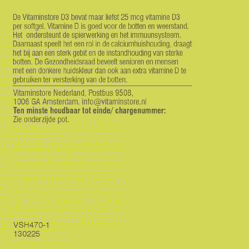 Vitaminstore Vegan D3 25 mcg (vegan vitamine D 1000 IE) afbeelding