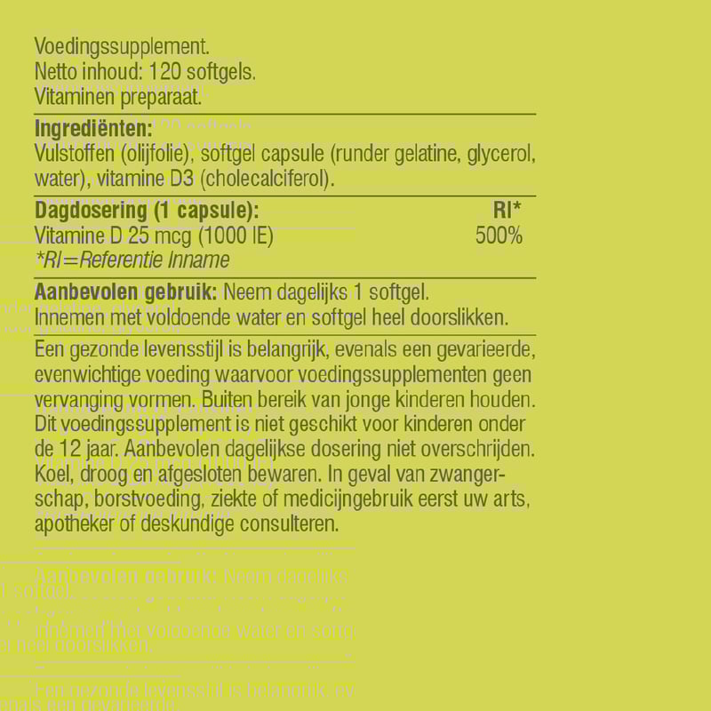 Vitaminstore Vitamin D3 25 mcg image