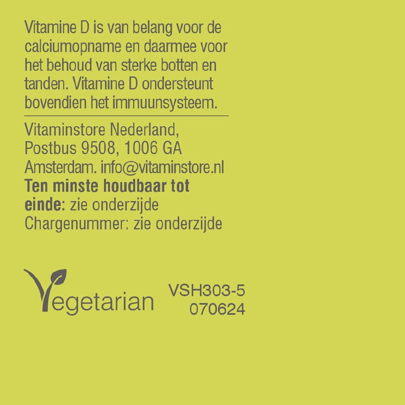Vitaminstore Vitamine D3 vloeibaar 10 mcg (400 IE vitamine d druppels) afbeelding