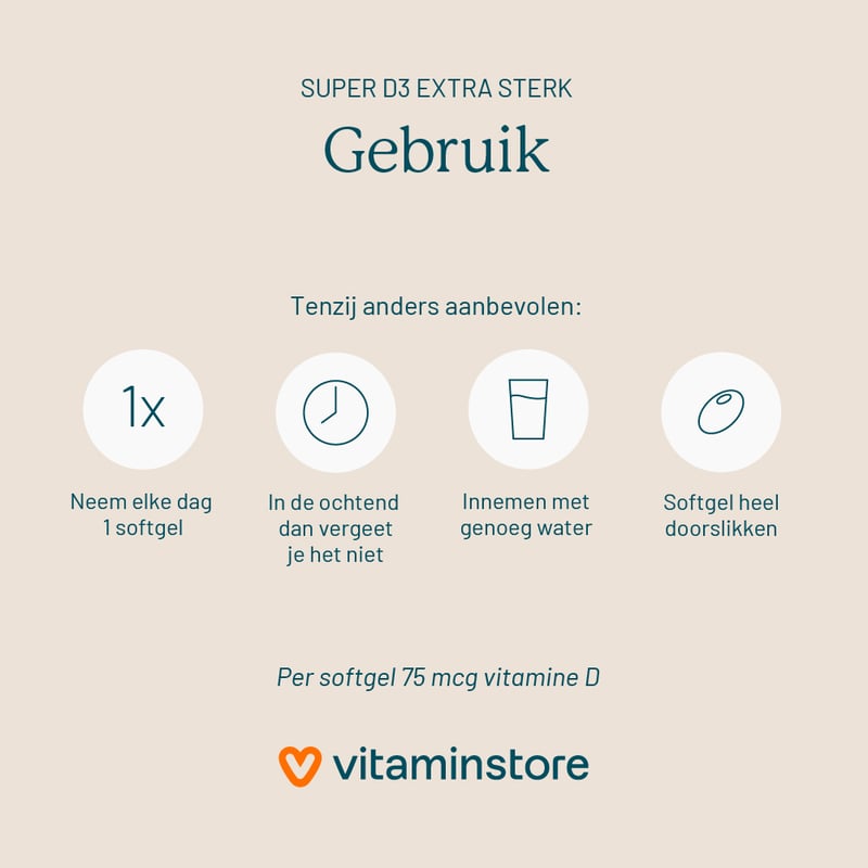 Vitaminstore Super D3 Extra Sterk refill afbeelding