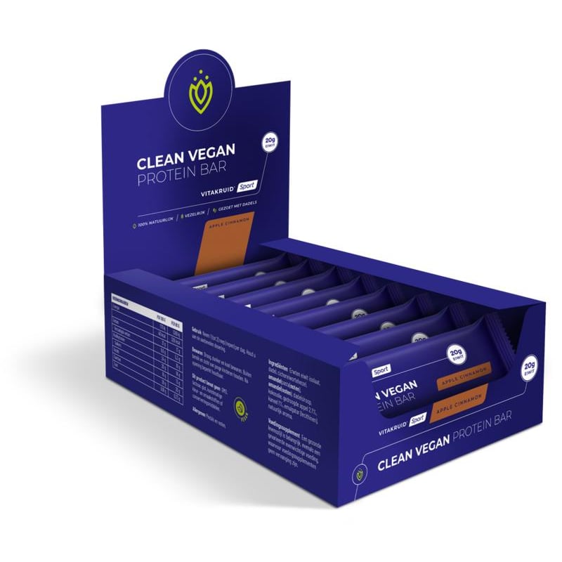 Vitakruid Clean Vegan Protein Bar - Apple Cinnamon afbeelding