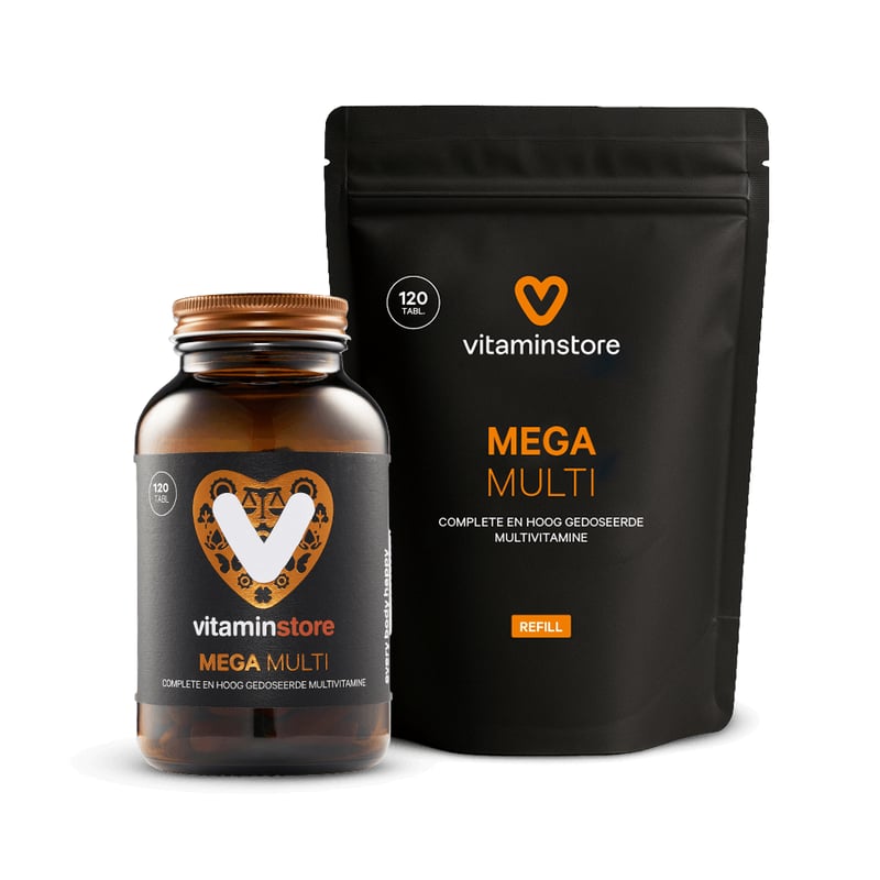 Vitaminstore Mega Multi pot + refill 120 st. afbeelding