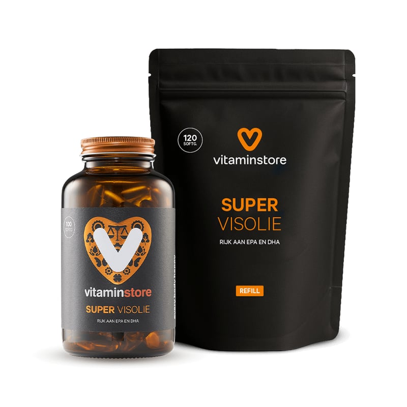Vitaminstore Super Visolie pot + refill 120 st. afbeelding
