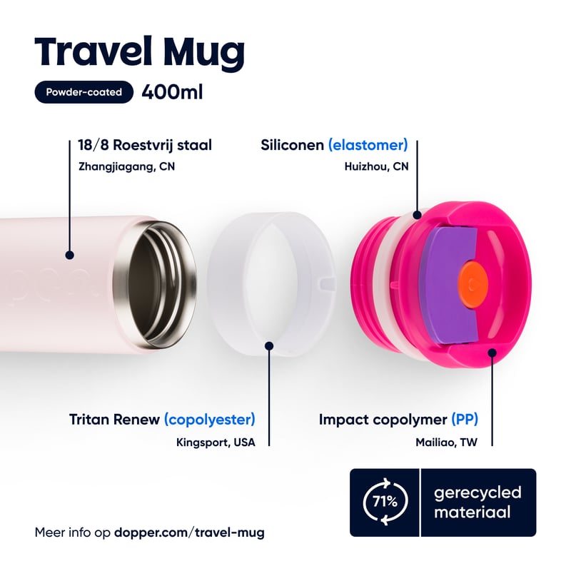 Dopper Dopper Travel Mug Berry Pink afbeelding