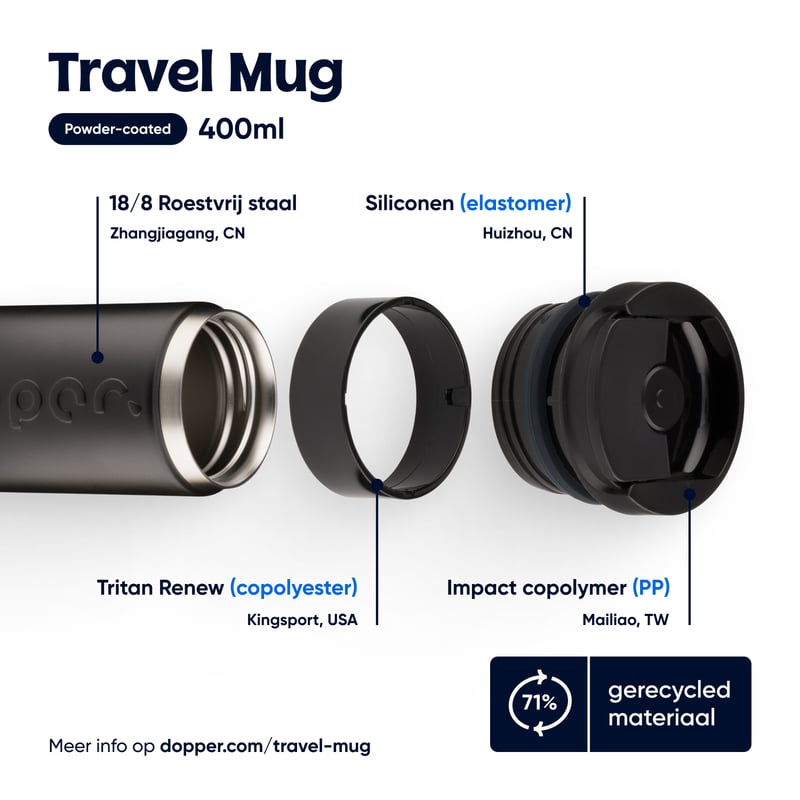 Dopper Dopper Travel Mug Blazing Black afbeelding