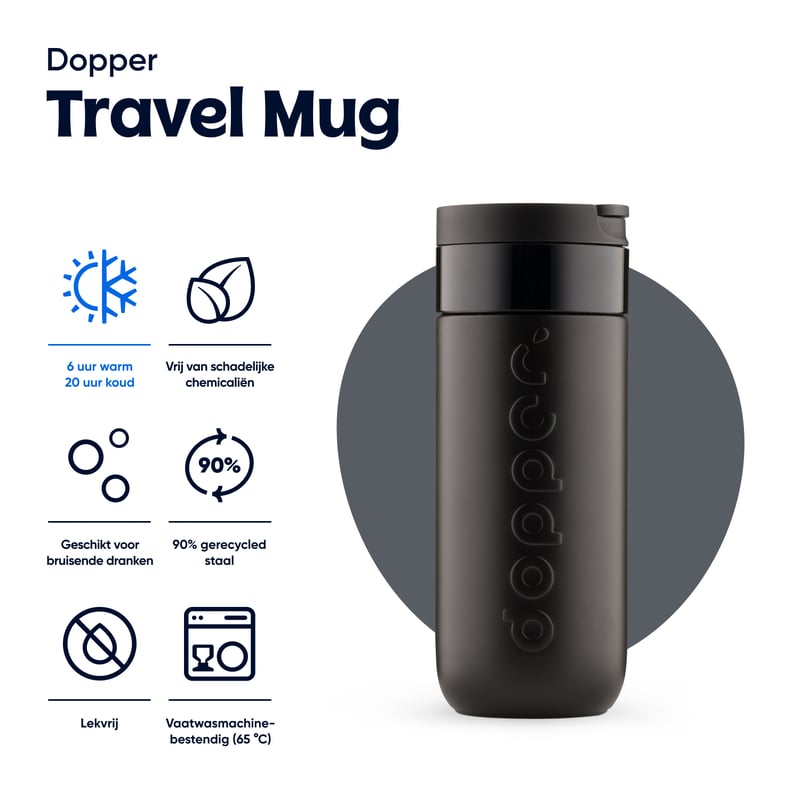 Dopper Dopper Travel Mug Blazing Black afbeelding