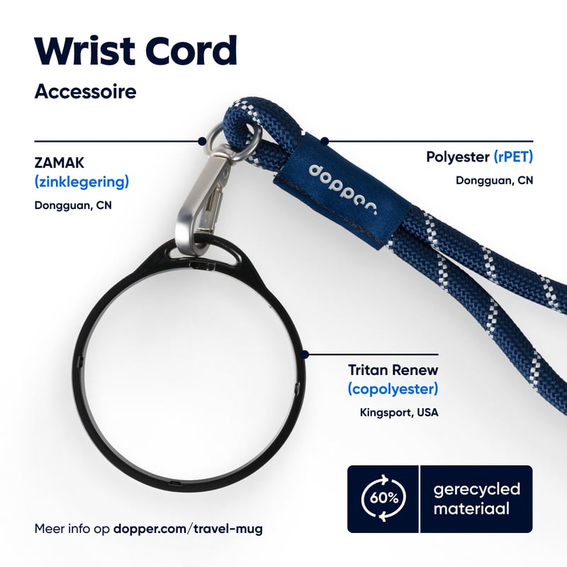 Dopper Wrist Cord - Black Mug Ring - Midnight Silver afbeelding