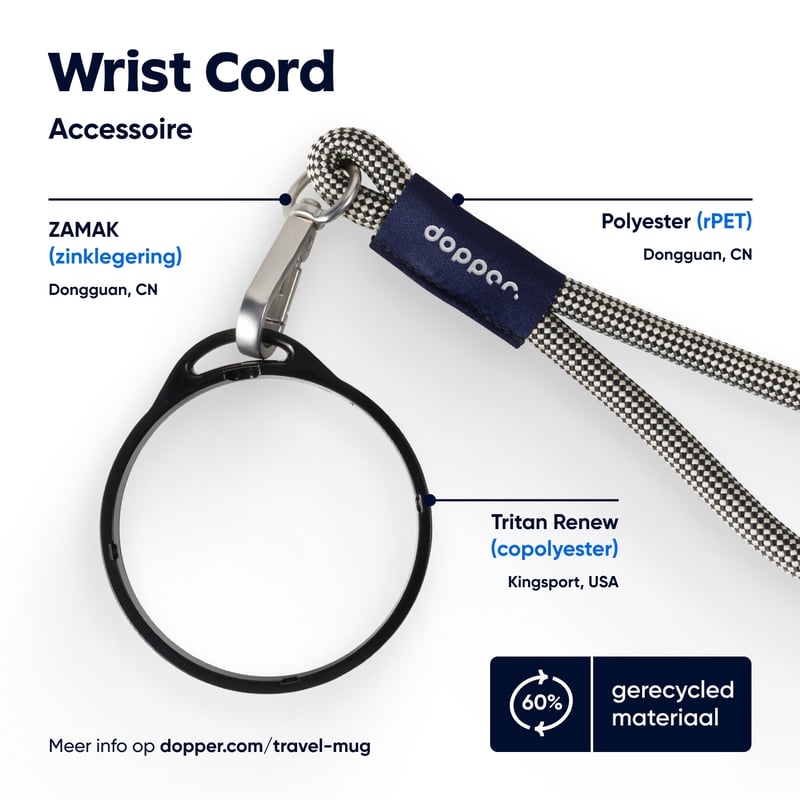 Dopper Wrist Cord - Black Mug Ring - Sandy Black afbeelding