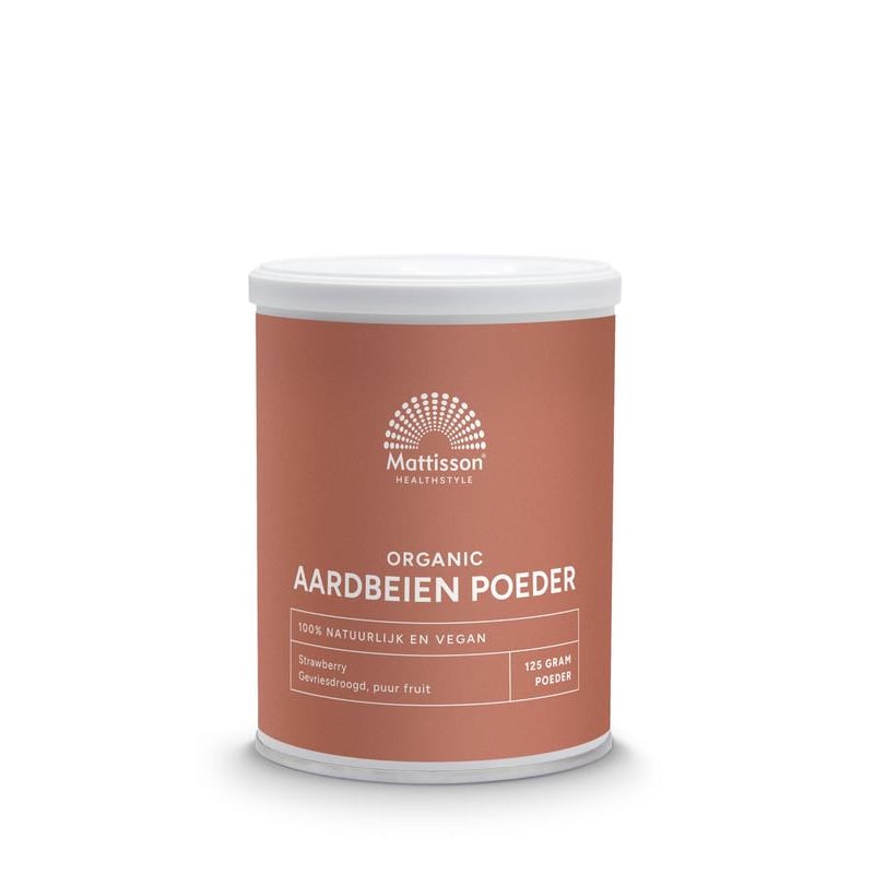 Mattisson Healthstyle Aardbeien poeder bio Mattisson Healthstyle Aardbeien poeder bio afbeelding