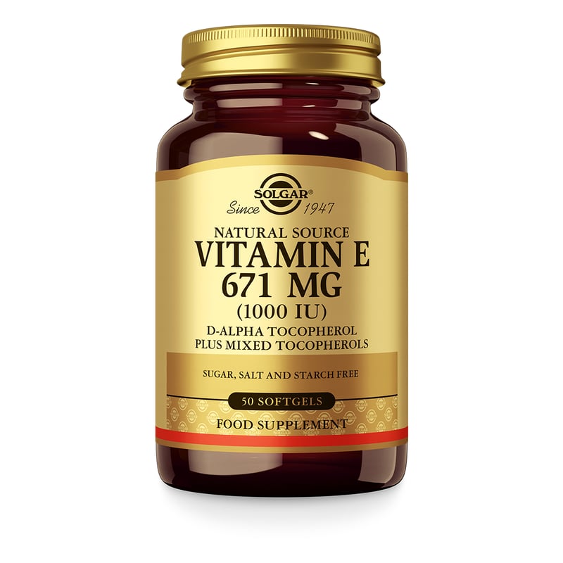 Solgar Vitamins Vitamin E 671 mg/1000 IU Complex (natuurlijk vitamine E) Solgar Vitamins Vitamin E 671 mg/1000 IU Complex (natuurlijk vitamine E) afbeelding