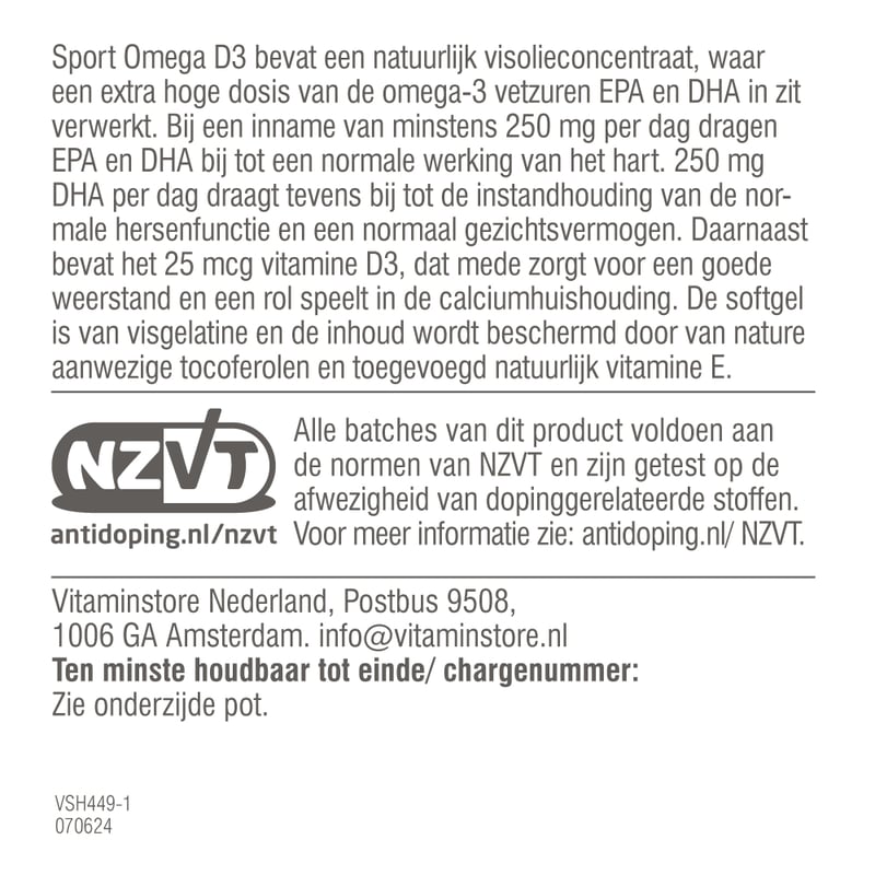 Vitaminstore Sport Omega D3 (NZVT-geprüft) Vitaminstore Sport Omega D3 (NZVT-geprüft) Abbildung